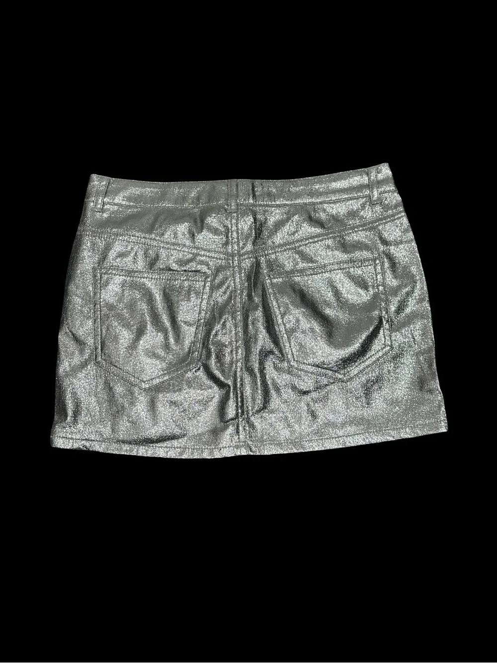 NWOT KatieJ NYC Girls XL Metallic Silver Mini Skirt